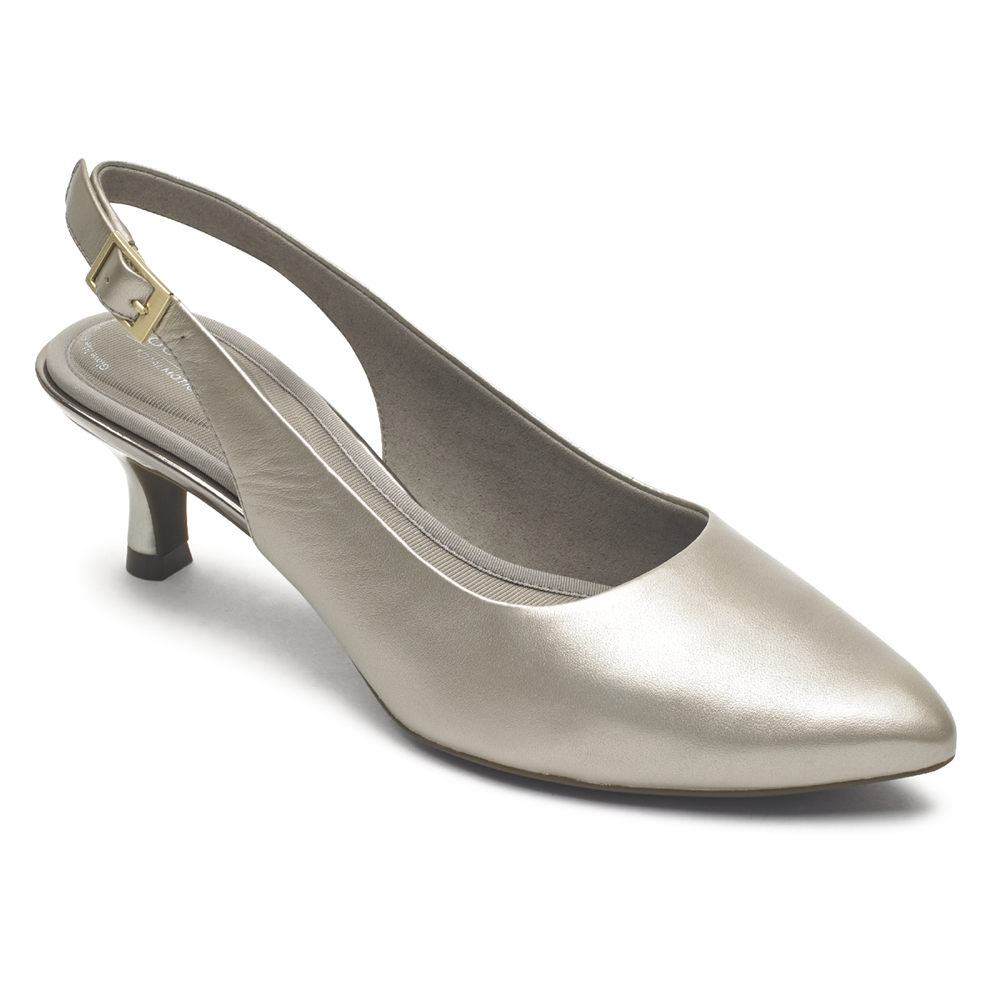 Rockport Womens Pumps Silver - Total Motion Kaiya Slingback - UK 340-KZIHSN